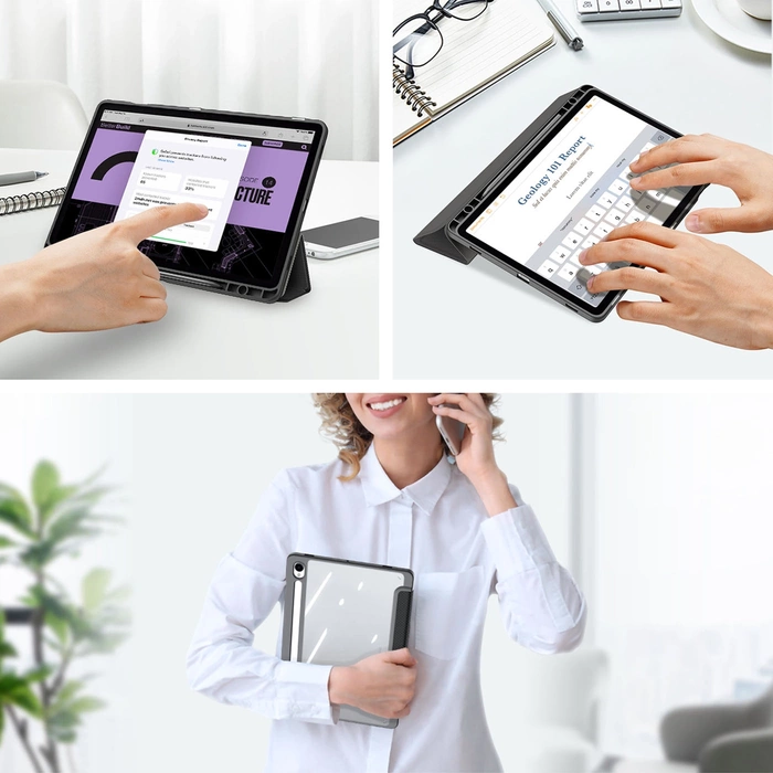 Dux Ducis Toby Hülle mit Klappständer für Samsung Galaxy Tab S9 FE – Schwarz