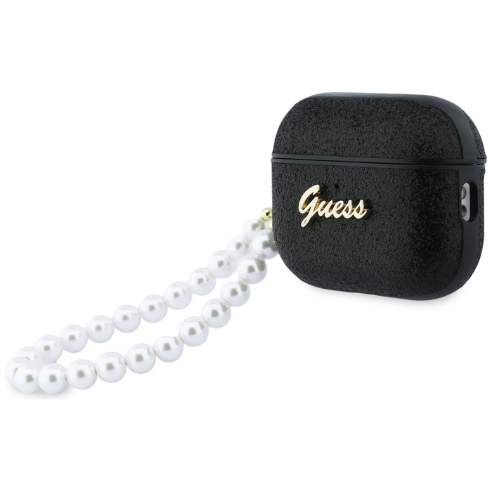 Etui Guess Glitter Pearl Strap do        AirPods Pro 3 czarny