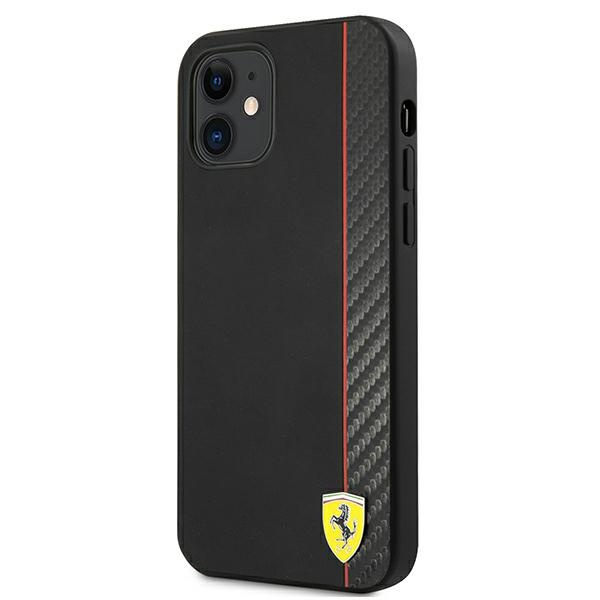 FERRARI Apple iPhone 12 Mini On Track Carbon Stripe Black Hardcase