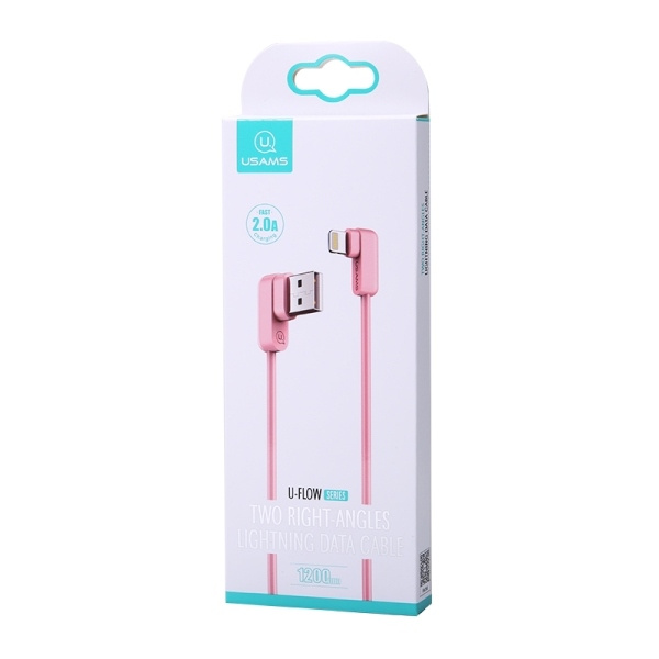 Cavo USAMS Lightning U-flow 2A 1.2m Rosa