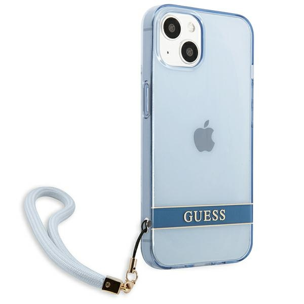 Hülle GUESS Apple iPhone 13 Durchsichtige Heftklammer Blau Hartcase