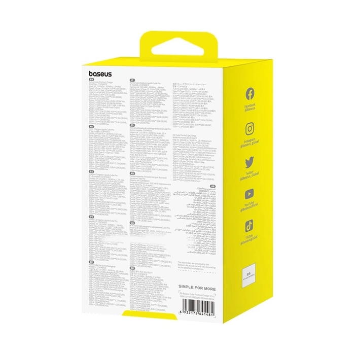 Ładowarka sieciowa Baseus OS-Cube Pro 2xUSB-C + USB, 65W (biała)