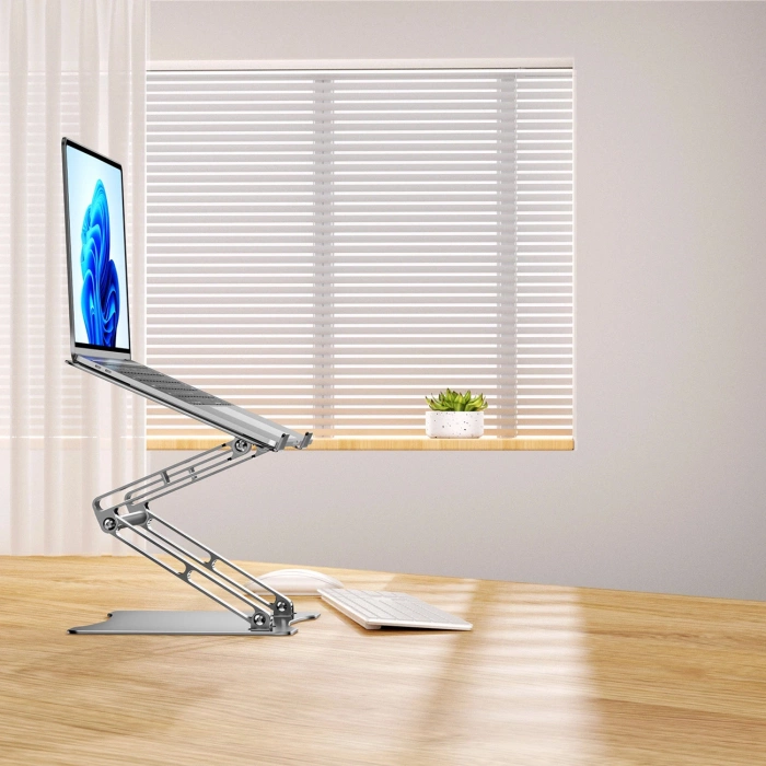 Wozinsky WRS-CPY75DSS Aluminium-Laptopständer + Gratis! Smartphone-Ständer – Silber