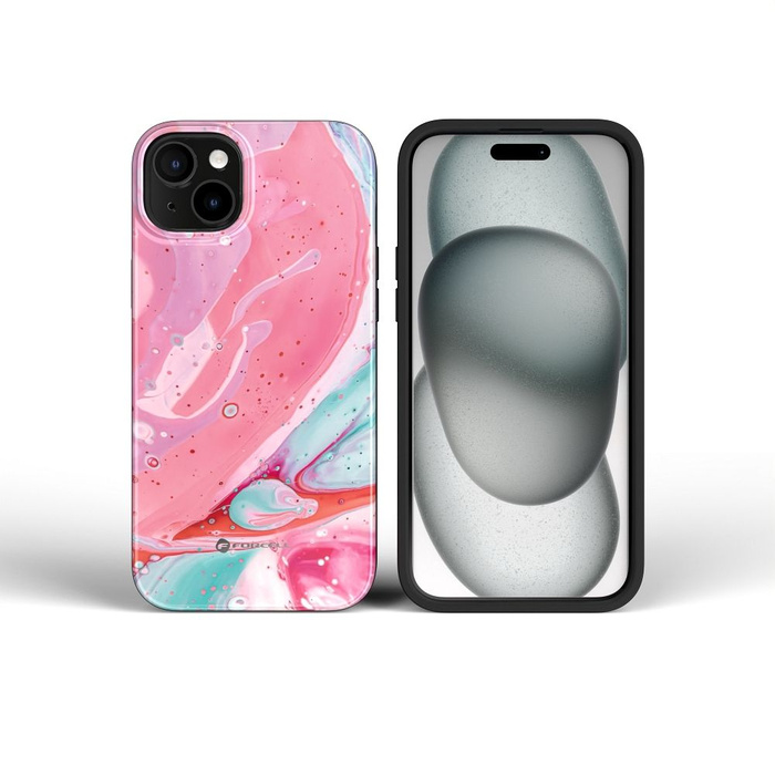 Etui na iPhone 16 PRO Forcell F-Protect Mirage zgodny z MagSafe Military Drop-Test pink marble