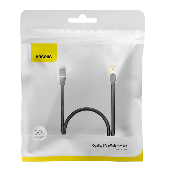 Cable de red Baseus Speed Seven High Speed RJ45 10Gbps 0.5m Negro (WKJS010001)