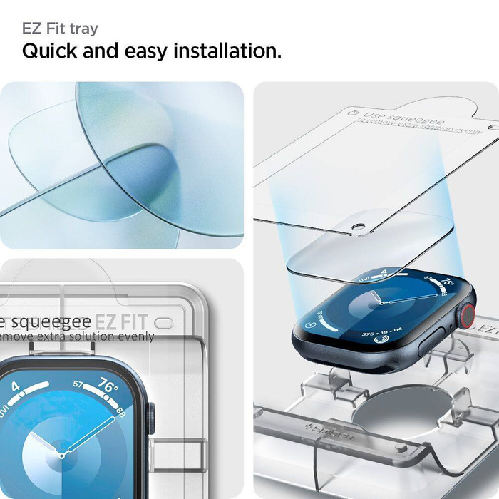 Vidrio Spigen ESCUDO HÍBRIDO ELITE "EZ FIT Apple Watch pAQUETE DE 2 10 (46 MM) TRANSPARENTE