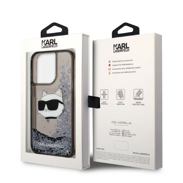 Karl Lagerfeld KLHCP14LLNCHCK iPhone 14 Pro 6,1" black/black hardcase Glitter Choupette Head