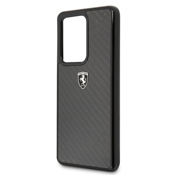 Coque FERRARI Étui noir patrimoine carbone pour Samsung Galaxy S20 Ultra