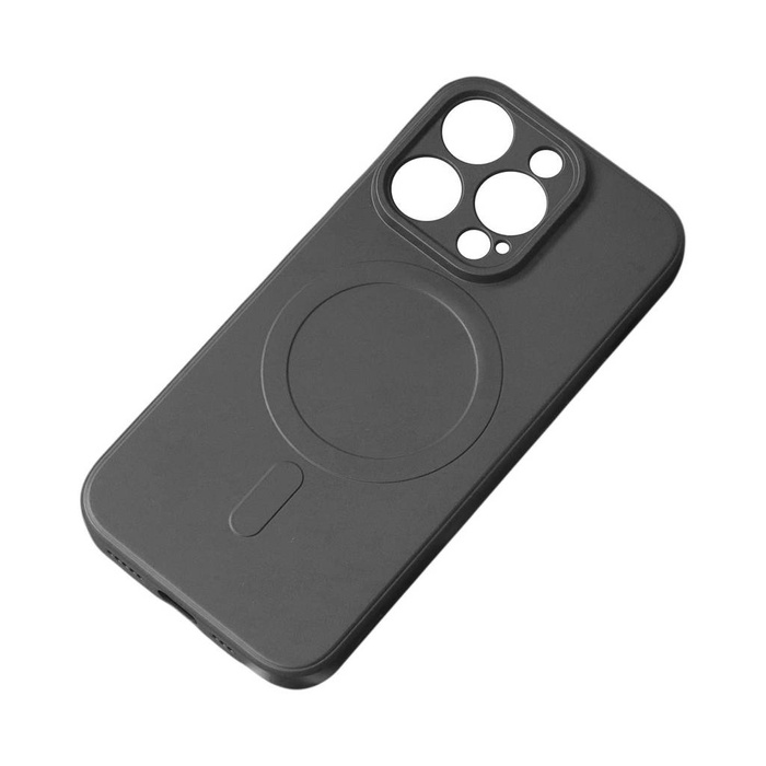 Funda de silicona compatible con MagSafe para iPhone 15 Plus Funda de silicona - Negro