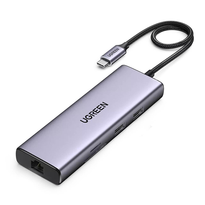 Multifunkční zařízení 5 v 1 USB-C - HDMI 1.4 / 3 x USB-A / USB-C PD 100W Ugreen CM511 - šedá barva