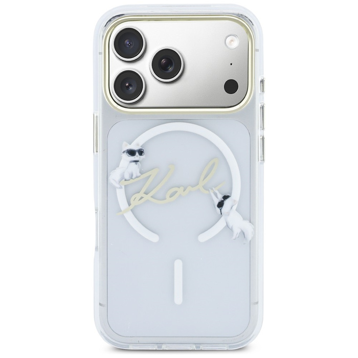 Etui Karl Lagerfeld IML Choupettes Karl  Script Logo MagSafe do iPhone 17 Pro przezroczysty