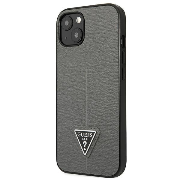 Guess GUHCP14SPSATLG iPhone 14 6.1" silber/silber hartcase SaffianoDreieck Logo