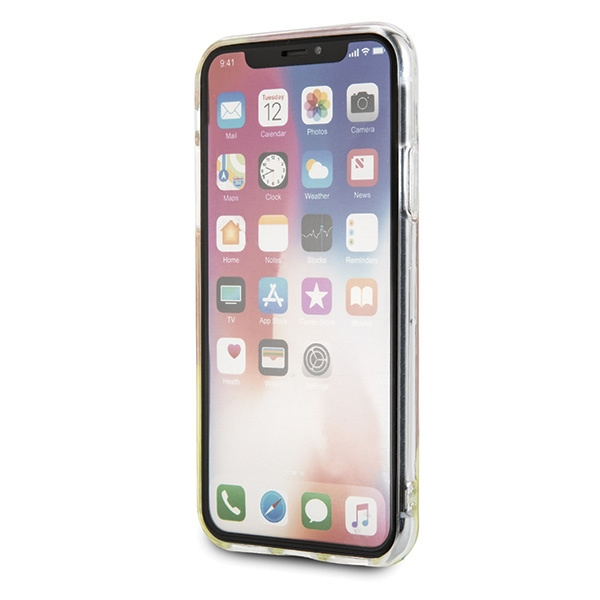 Puzdro Guess iPhone X XS pink Ružové tvrdé puzdro California Glow in the dark