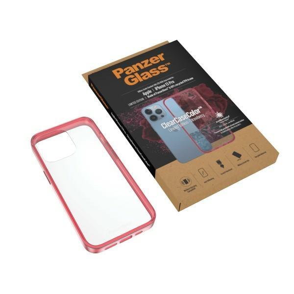PanzerGlass ClearCase iPhone 13 Pro 6.1" Antibakteriell Militärische Qualität Erdbeere 0340