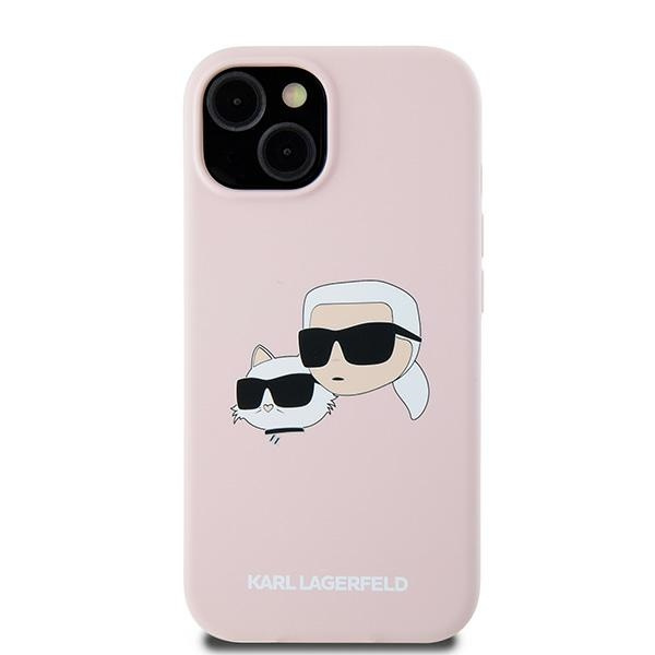 Etui Karl Lagerfeld KLHMP15SSKCHPPLP iPhone 15 / 14 / 13 6.1" różowy/pink hardcase Silicone Karl & Choupette MagSafe