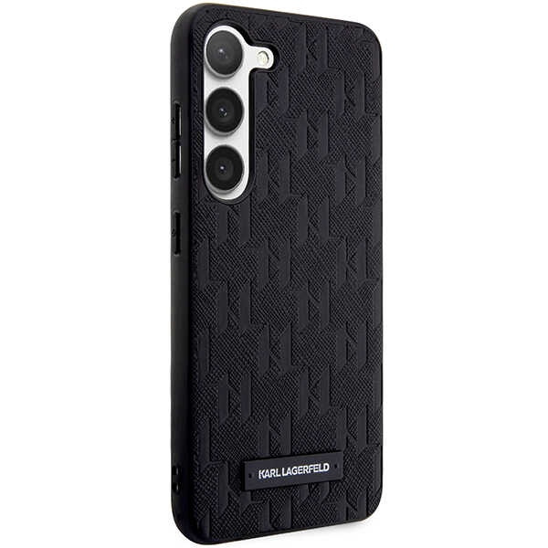 Hülle Karl Lagerfeld Klhcs23ssaklhpk S23 S911 Hardcase Schwarz/Schwarz Saffiano Mono Metall Logo Case