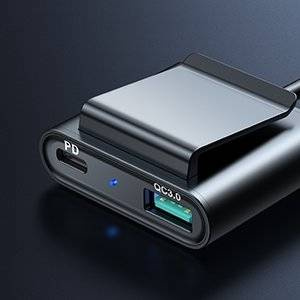 Joyroom chargeur voiture 2xPD + 2xQC3.0 75W 1,5m noir (JR-CL05)