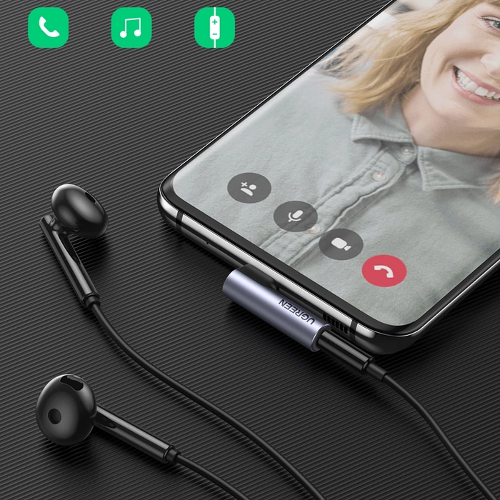 Audio adapter UGREEN AV154 USB-C to mini jack 3.5mm