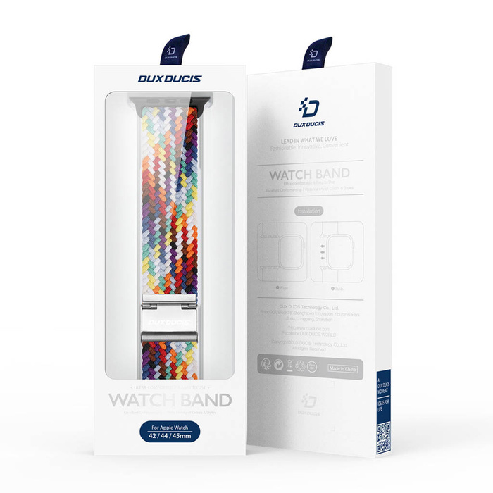 Řemínek Dux Ducis Strap (Mixture II Version) řemínek Apple Watch Ultra, SE, 8, 7, 6, 5, 4, 3, 2, 1 (49, 45, 44, 42 mm) pletený duhový náramkový pásek