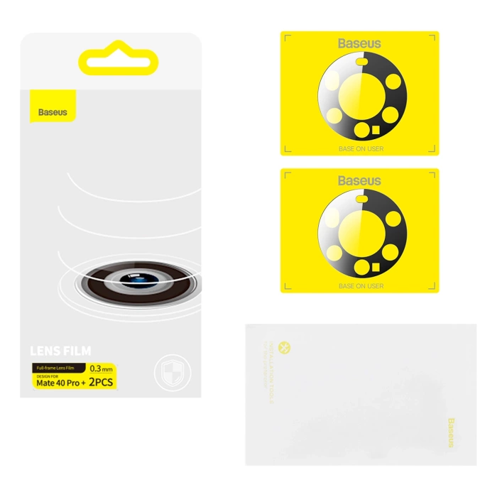 Baseus Huawei Mate 40 Pro+ Kamerafolie 0,3 mm (2 Stück) transparent + Reinigungsset (SGQK000602)