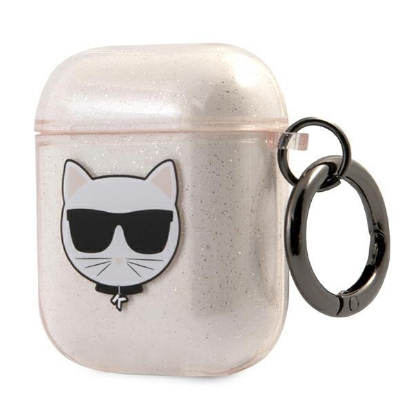 Case KARL LAGERFELD Apple AirPods Glitter Choupette Gold Case