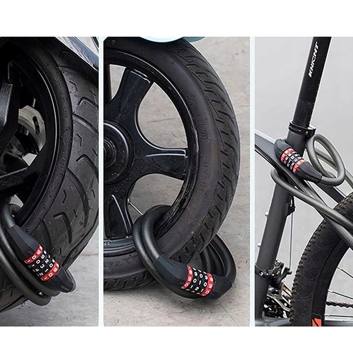 Antivol de vélo Rockbros RKS507-1BK avec combinaison 1,8 m - noir