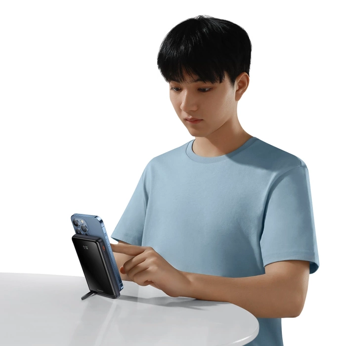 Baseus Magnetic Bracket Powerbank 10000mAh 20W with MagSafe - Dark Blue + USB-C Cable 60W 0.5m