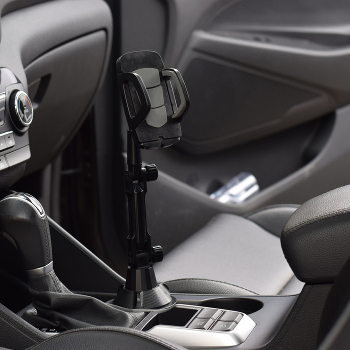 Soporte de coche para smartphone para portavasos negro