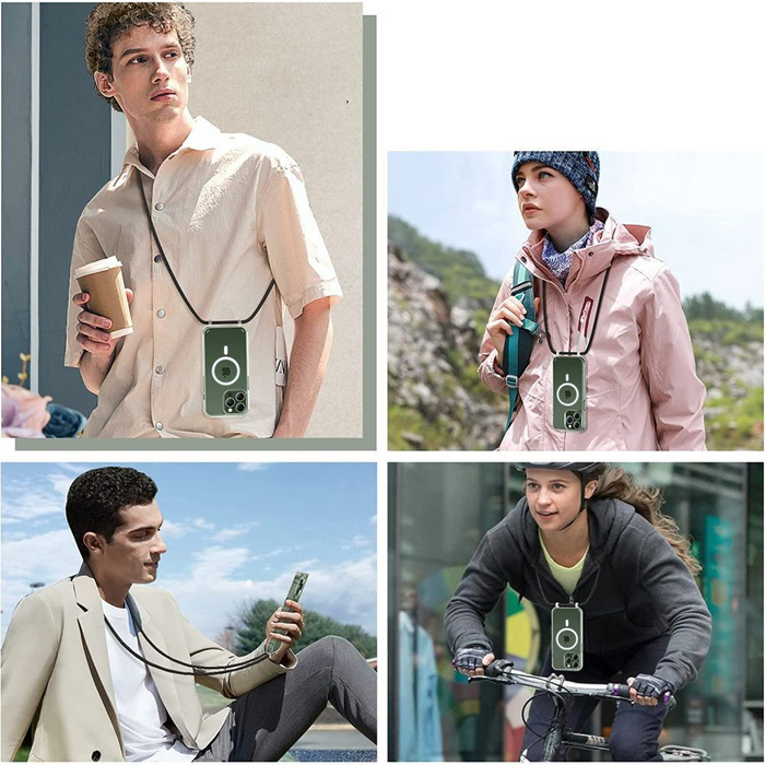 Puzdro Tech-protect Flexair Chain MagSafe iPhone 15 Pro Max Black &amp; Beige Case