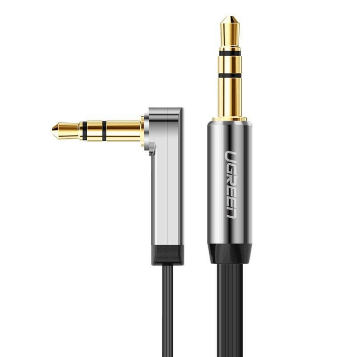 Ugreen piatto ad angolo Cavo audio AUX 3,5 mm mini jack 0,5 m nero (AV119 10596)