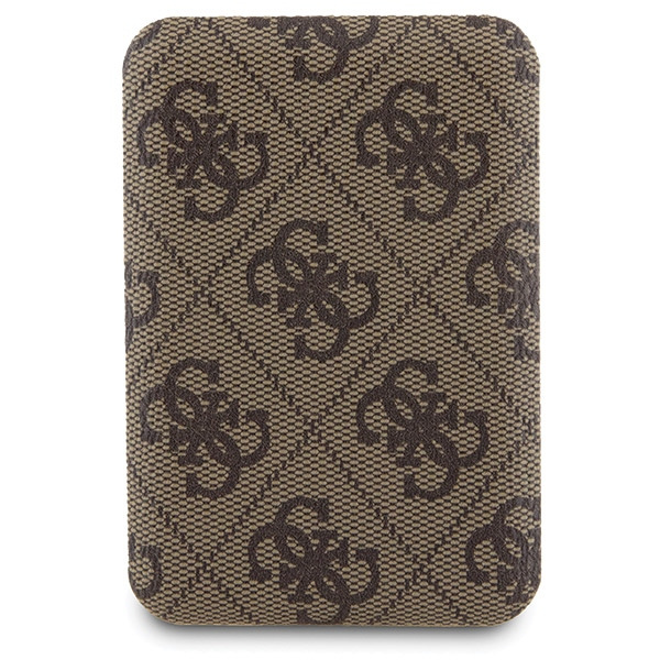 Zestaw Guess GUBPM5P15L4GEMGW iPhone 15 Pro 6.1" hardcase + Powerbank 5000mAh MagSafe brązowy/brown 4G Metal Logo