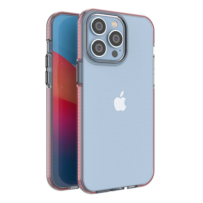 Funda Spring Case para iPhone 14 Pro Max funda de silicona con marco rosa claro