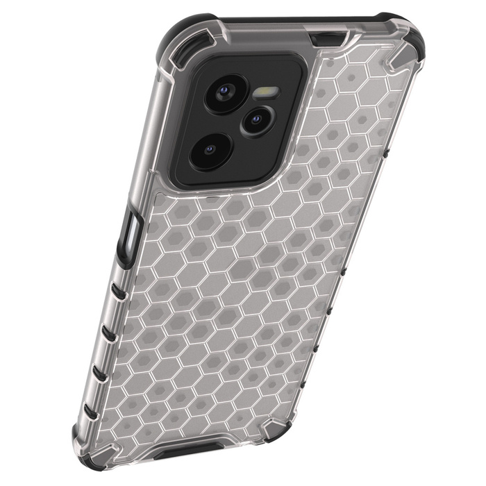 Honeycomb case armored cover with a gel frame Realme C35 transparent