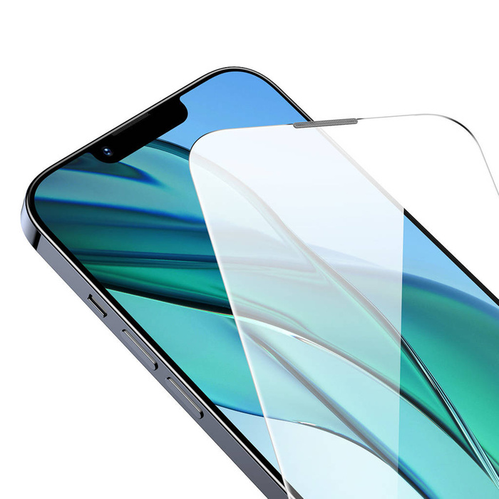 Baseus Tempered Glass for iPhone 14 / 13 Pro / 13 Full Screen with Speaker Cover 0.4mm + Mounting Kit