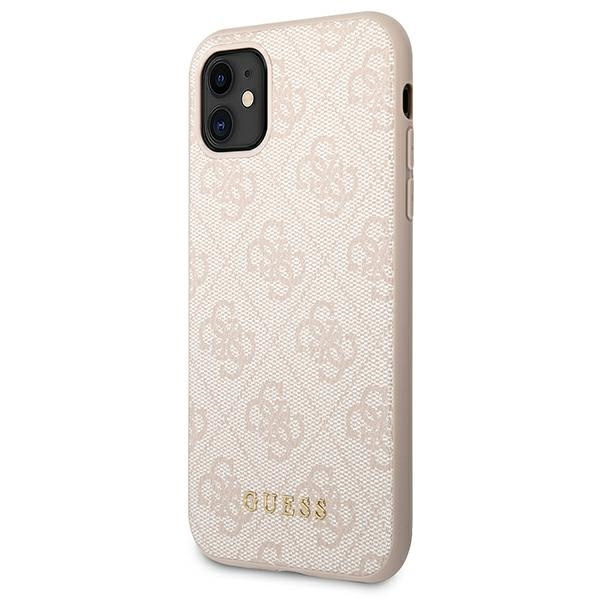 Hülle Guess GUHCN61G4GFPI iPhone 11 6.1" rosa/rosa hart case 4G Metall Gold Logo