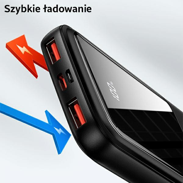 USAMS Powerbank PB58 10000mAh 22.5W QC3.0+PD Carga rápida negro/negro 10KCD16101 (US-CD161)