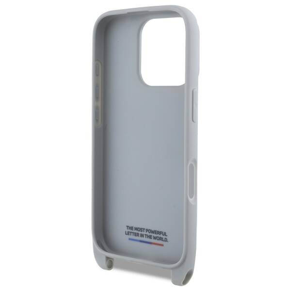 Hülle BMW iPhone 16 Pro grau/grau hartcase M Edition Carbon Stripe &amp; Strap