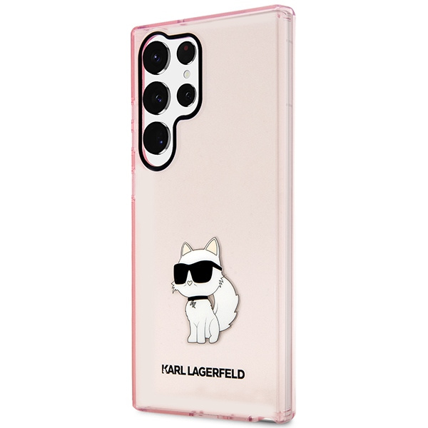 Hülle Karl Lagerfeld Klhcs23lhnchtcp S23 Ultra S918 Rosa/Pink Hardcase Ikonik Choupette Case