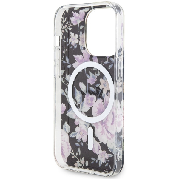 Hülle Guess GUHMP14LHCFWSK iPhone 14 Pro 6.1" schwarz/schwarz hartcase Flower MagSafe Case