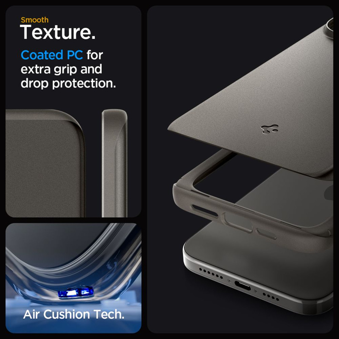 Obal Spigen Thin Fit iPhone 15 Pro Max Gunmetal Case