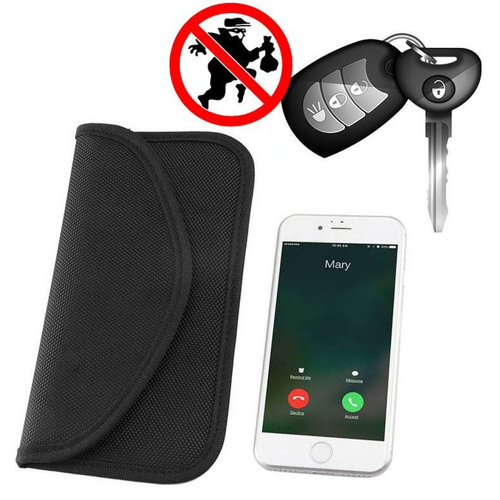 Pouzdro ochrana proti krádeži klíčů od auta telefon blokování rádiových frekvencí Faradayův box 20 cm x 11 cm černý