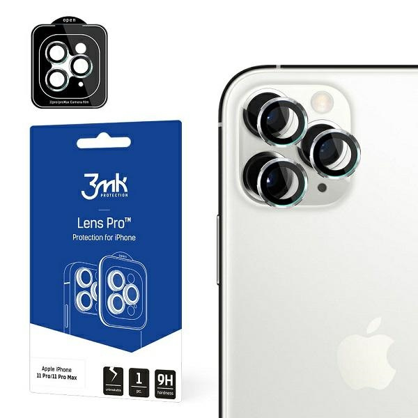 3mk Ochrana objektivu Pro iPhone 11 Pro /11 Pro Max Ochrana objektivu fotoaparátu s montážním rámem 1ks.