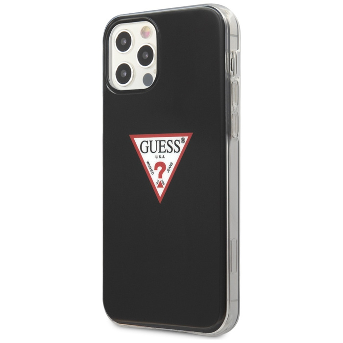 Hülle GUESS Apple iPhone 12 12 Pro Triangle Kollektion GUHCP12MPCUCTLBK Schwarz Hardcase