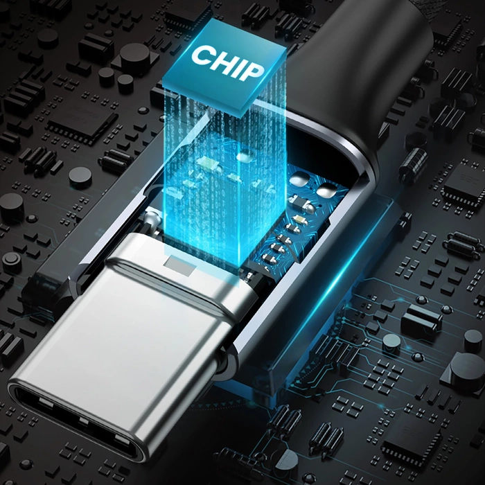 Ugreen AV161 Adapter für Kopfhörer Miniklinke 3,5 mm (weiblich) / USB-C (männlich) 10 cm – Grau