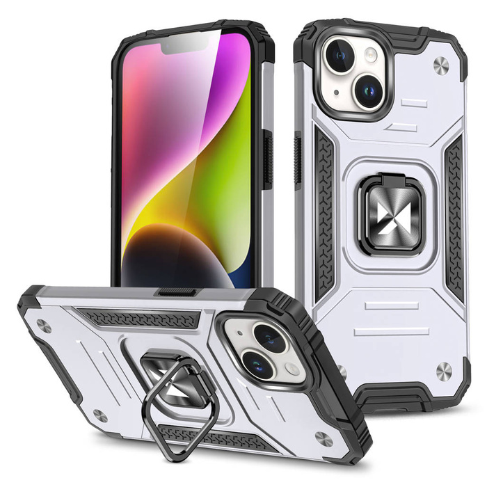 Pouzdro Wozinsky Ring Armor iPhone 15 Plus iPhone 15 Plus Ring Armor – stříbrné