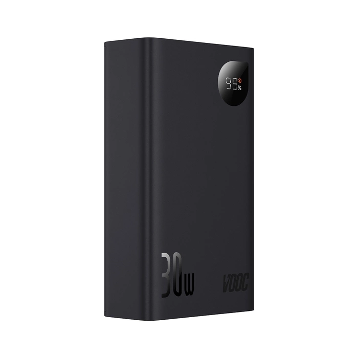Baseus Adaman2 Powerbank mit bildschirmem digital 20000mAh 30W 2 x USB / 1x USB Typ C Power Delivery Quick Charge SCP, Oppo Super VOOC schwarz (PPAD050101)