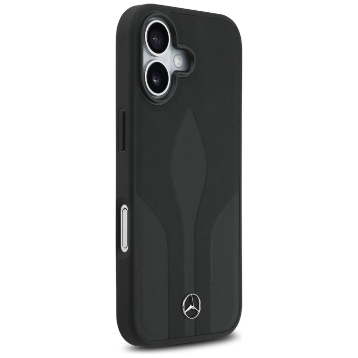 Etui Mercedes Leather The Move MagSafe   do iPhone 17 czarny
