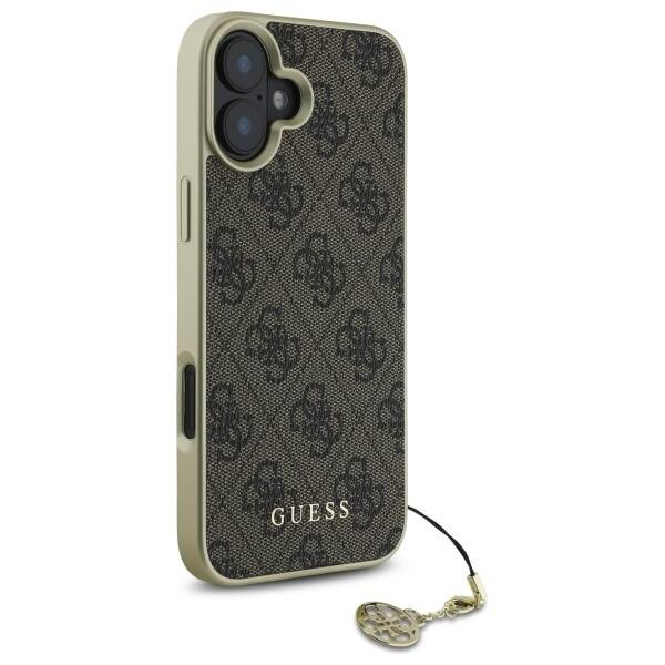 Etui Guess iPhone 16 Plus brązowy/brown hardcase 4G Charms Collection