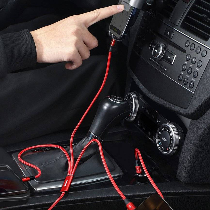 Baseus Rapid 3in1 USB Typ C - USB Typ C / Lightning / Micro USB Kabel 20 W 1,5 m grün (CAMLT-SC06)