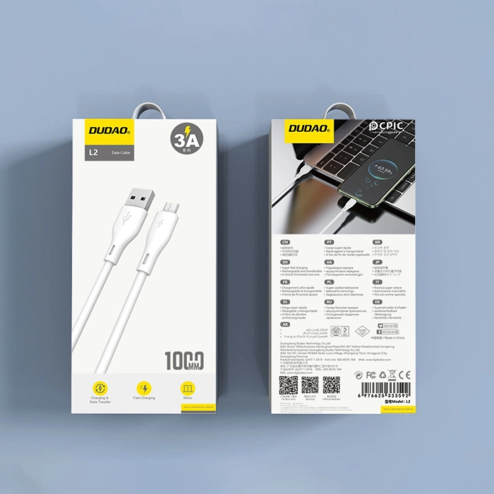Cavo Dudao Cavo USB / micro USB 5A 1m bianco (L2M 1m bianco)